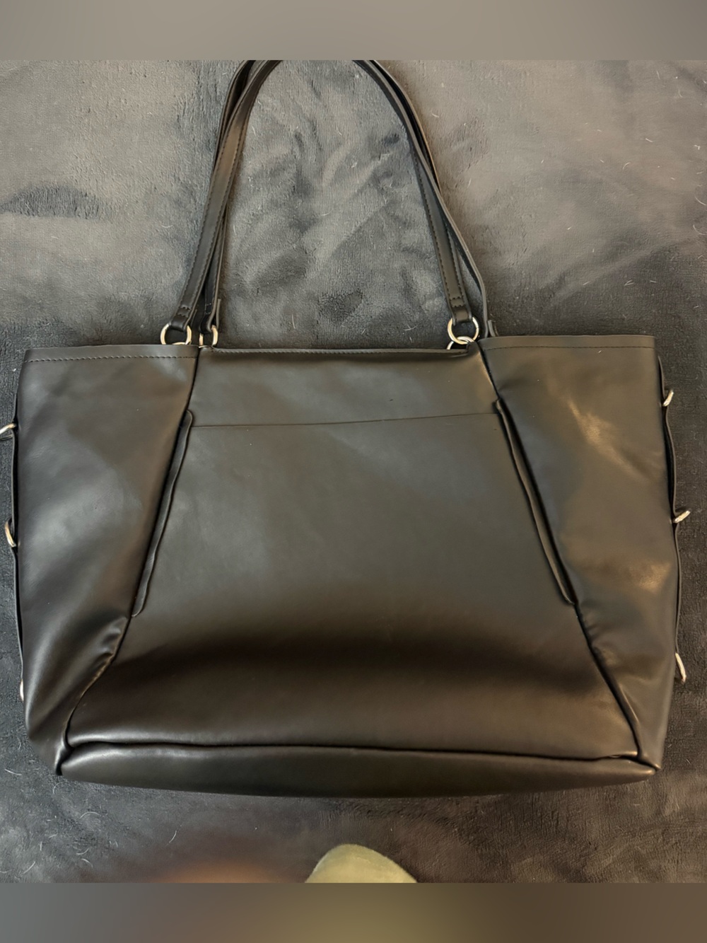 Steve Madden Black Tote Bag with SM Accent - Picture 5 of 5